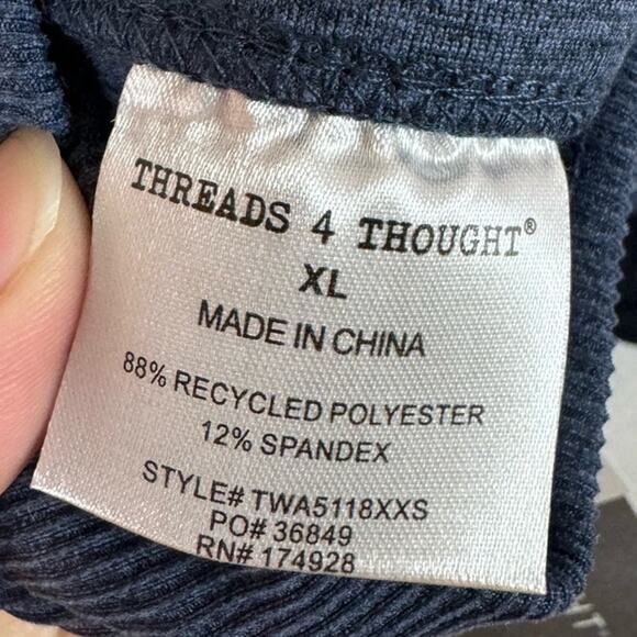 Threads 4 Thought Kensi Heather Charcoal Rib Racerback Sports Bra Size XL - Picture 8 of 11